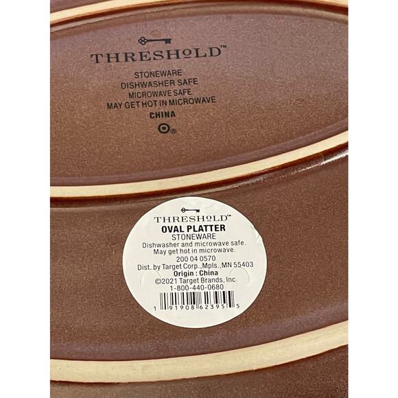 Stoneware Floral Border Oval Serving Platter - Threshold™ - Picture 7 of 7